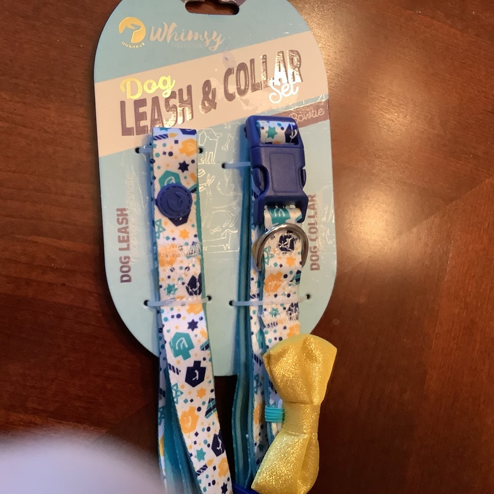 Hanukkah Dog Leash and Collar Set